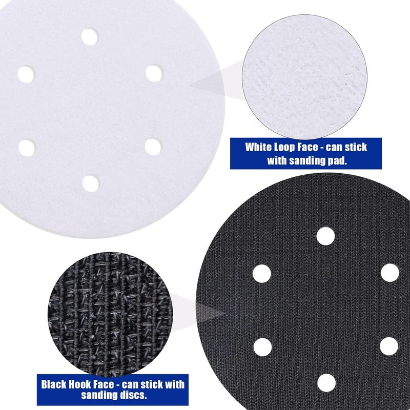SIJDIEE 5 Pack Interface Pads, 6 Inch 6 Holes Hook and Loop Soft Density Sponge Cushion Buffer Backing Pad, Foam Sanding Interface Pads for Orbital Sander Automotive Woodworking Polishing - Image 4